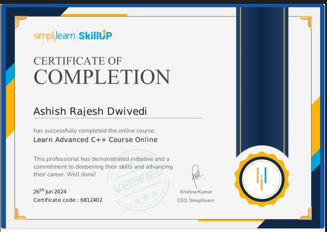 Certificate 6 Advanced C++